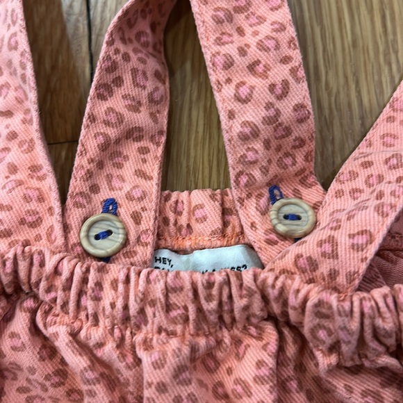 Piupiuchick pink bloomers with suspenders cheetah print denim bloomers 24 mos - Picture 5 of 7